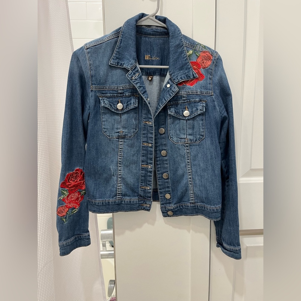Denim Jacket with Flowers